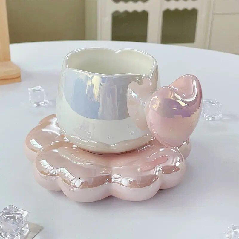 Pink mug + Saucer