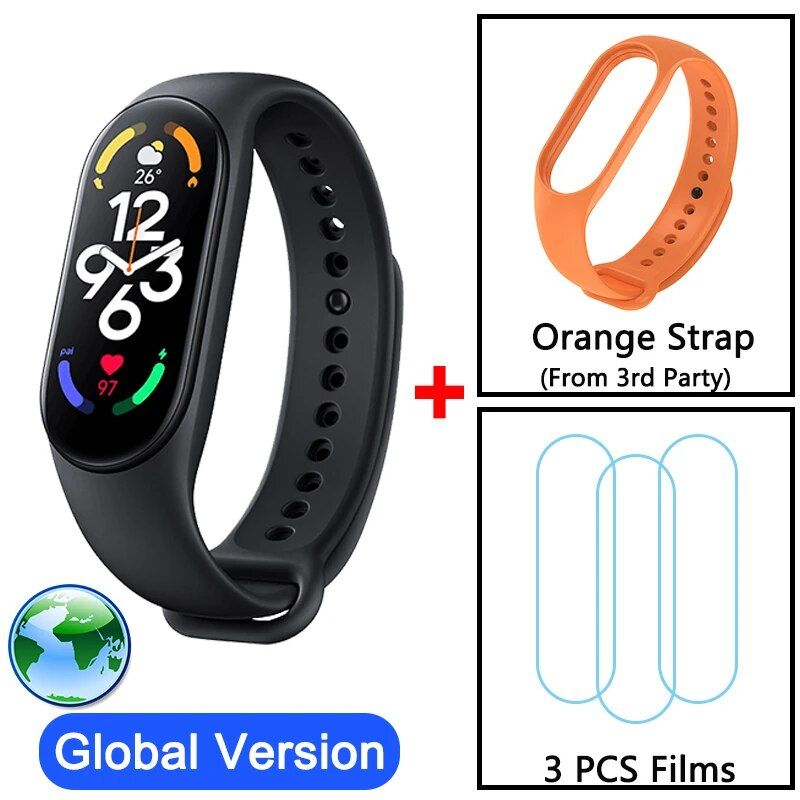 Watch + Orange Band + 3Pcs Films