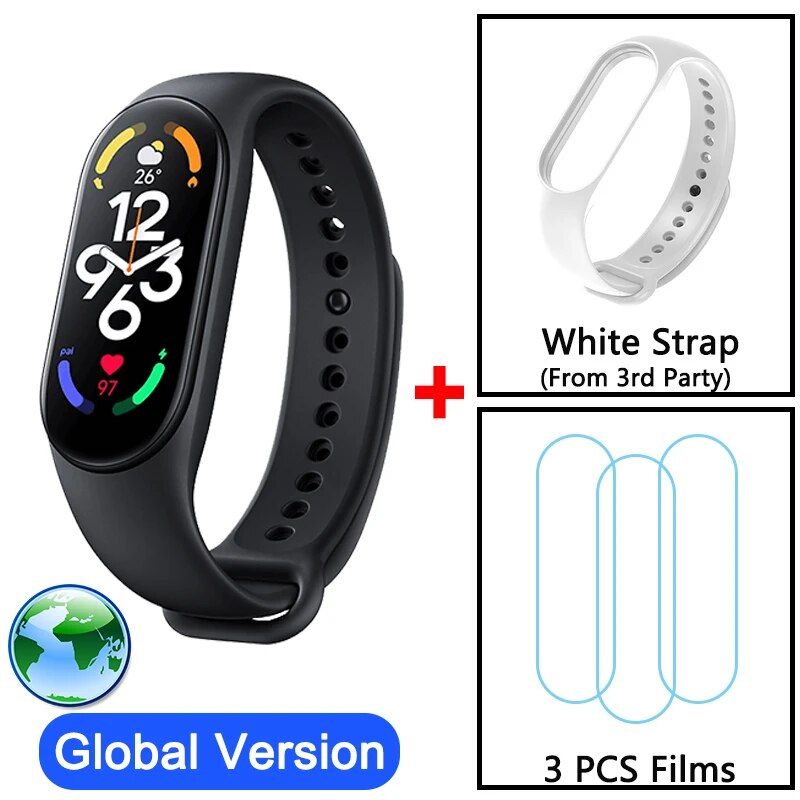 Watch + White Band + 3Pcs Films