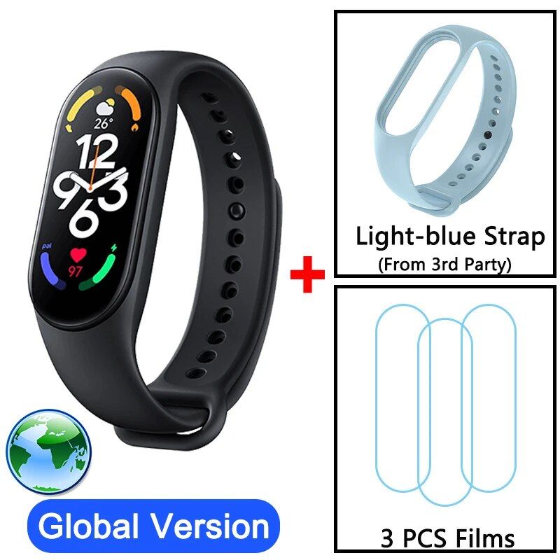 Watch + Light Blue Band + 3Pcs Films